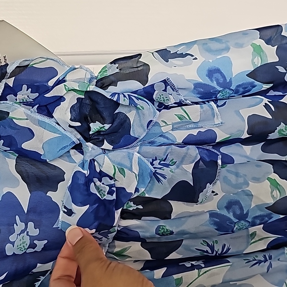 Blueberi Blvd Blue and White Floral Dress Kid Size 6 - Picture 5 of 12